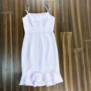 Size 2 French Connection Light Purple Lilac Lavender Sweetheart VNeck Midi Dress